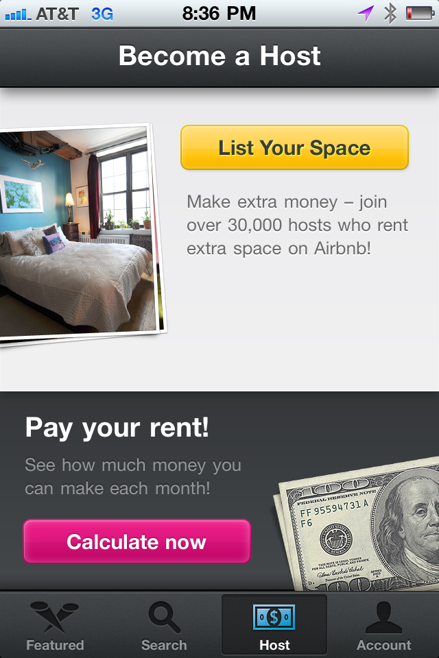 Airbnb iPhone app