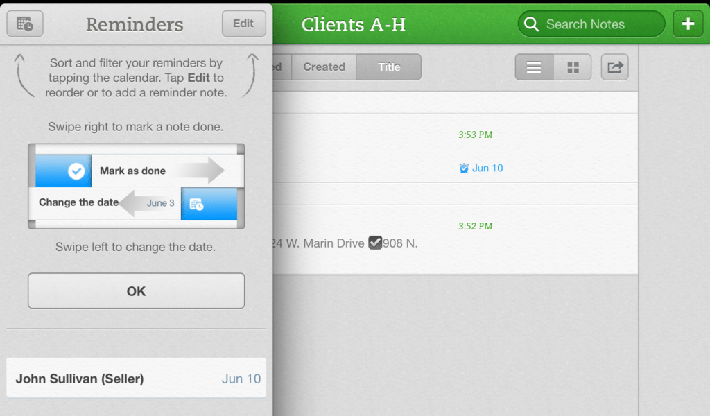 iPad version of EN Reminders ENReminders1