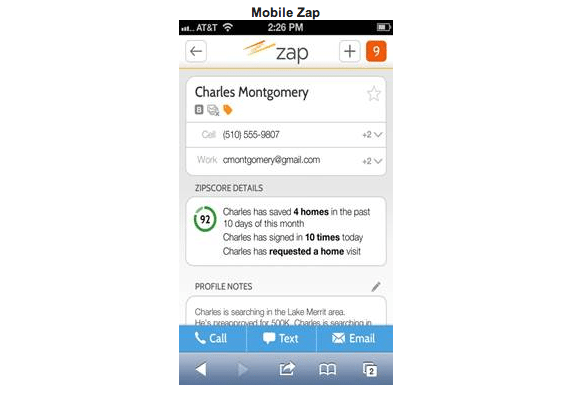 ZipRealty debuts mobile-optimized version of 'Zap' CRM