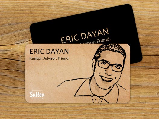 Eric Dayan's business cards as seen on Behance