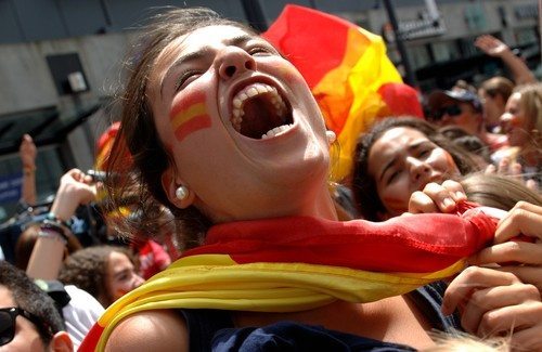 Spanish soccer fan image via Shutterstock