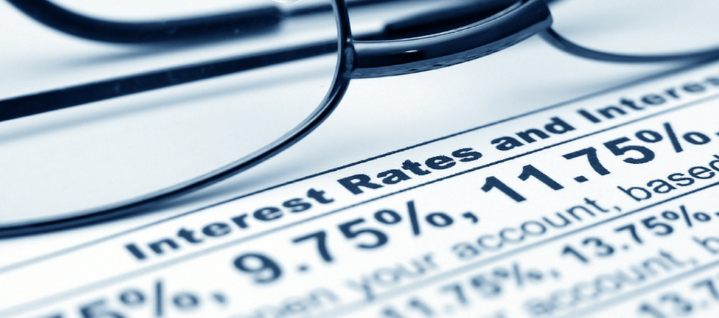 Interest rates image via Shutterstock. Modified.