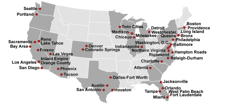 Redfin provides brokerage services in a growing number of U.S. metros.