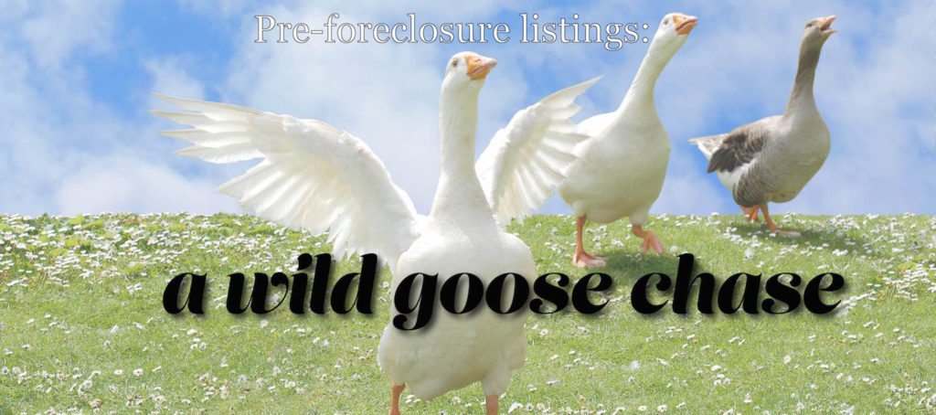 Pre-foreclosure listings are wild goose chases for clients