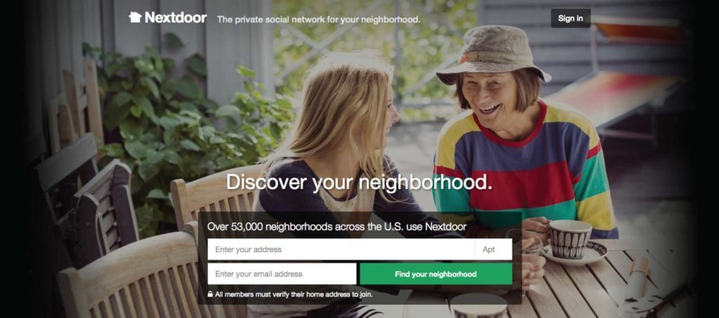 Screenshot of nextdoor.com