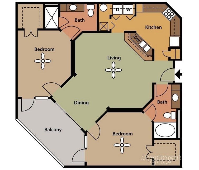 Apartment Guide's floor plan model.