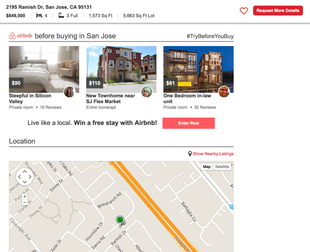 A listing detail page.
