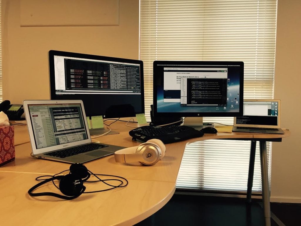 Thaddeus Latsa's desk at work.