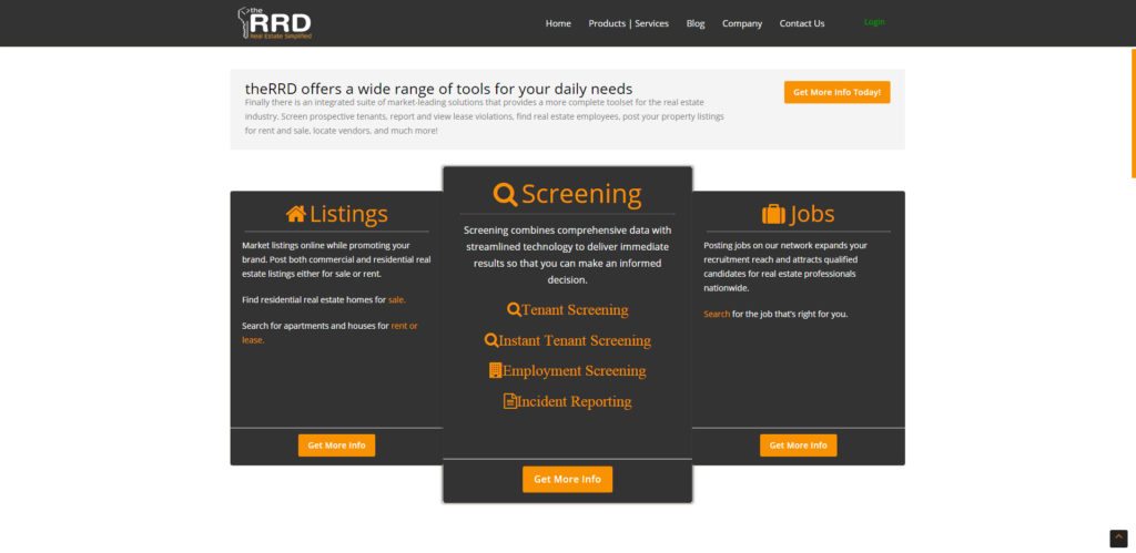 A screenshot from theRRD's website.