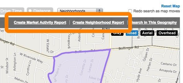 Realtors Property Resource's click-to-create report tool.