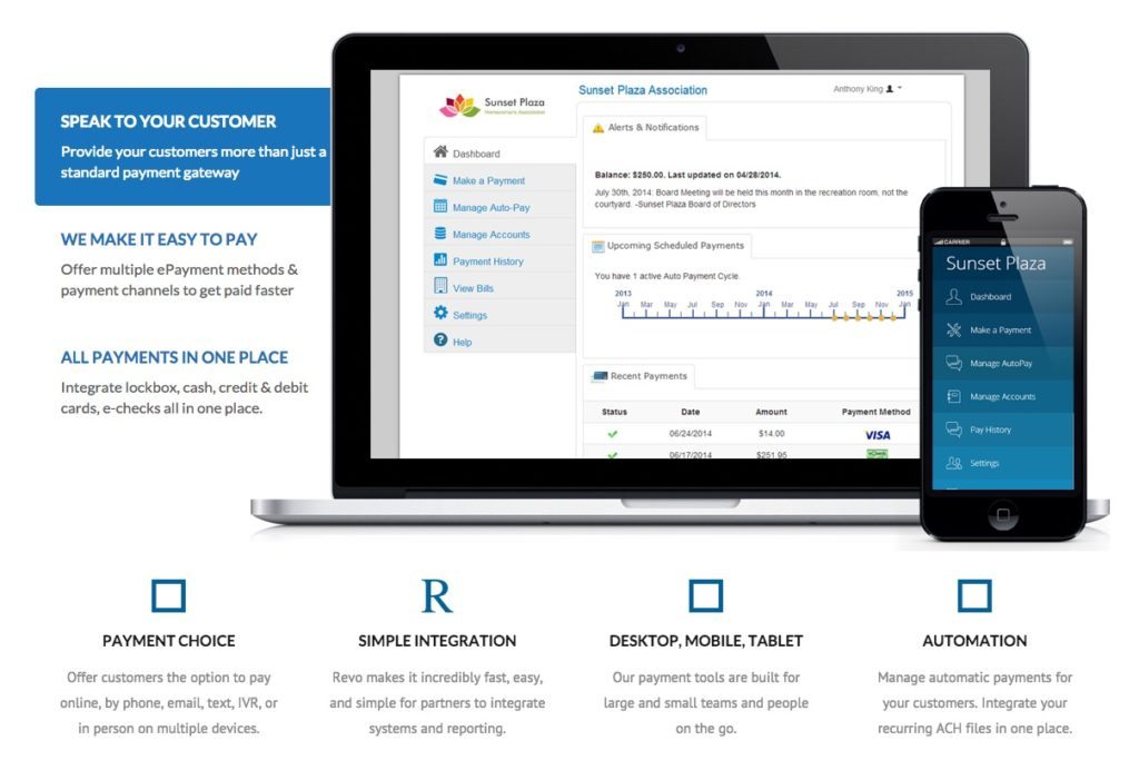 A screencap from Revo Pay's service.