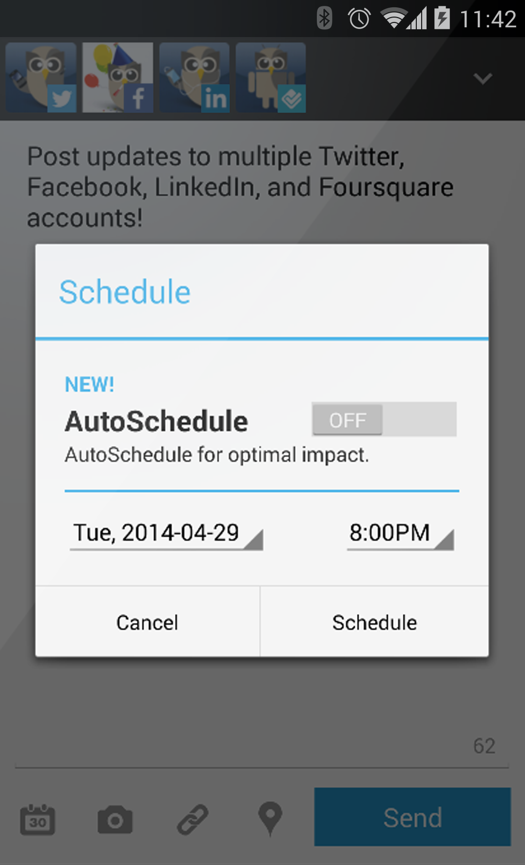 Hootsuite scheduling on mobile