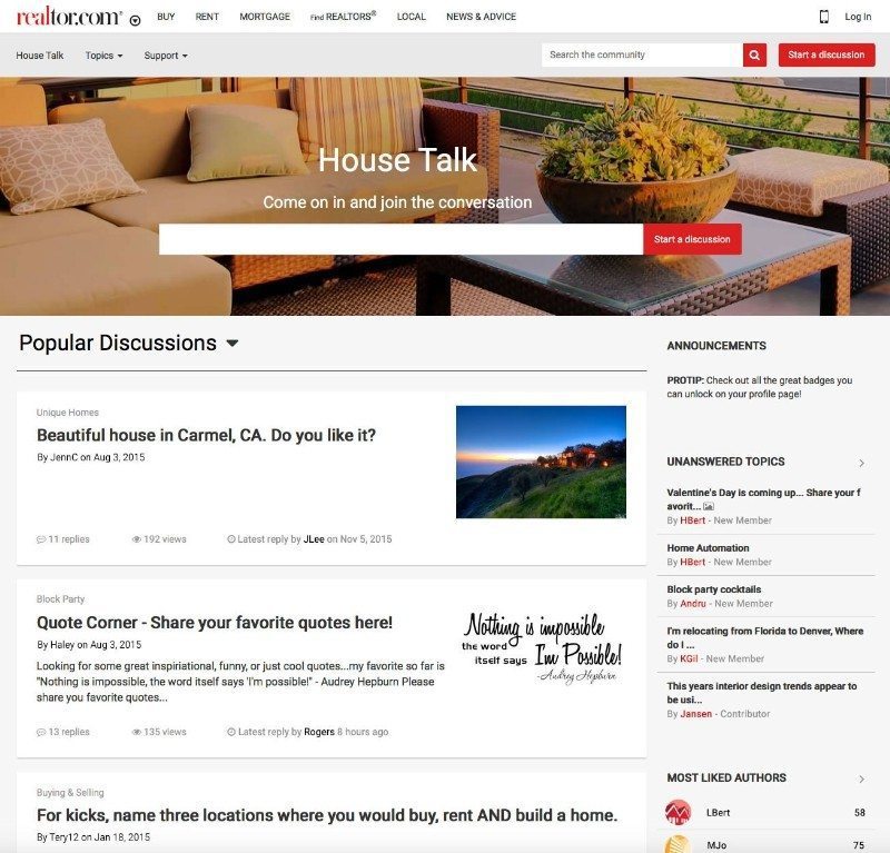 House Talk Home Page (PRNewsFoto/realtor.com)