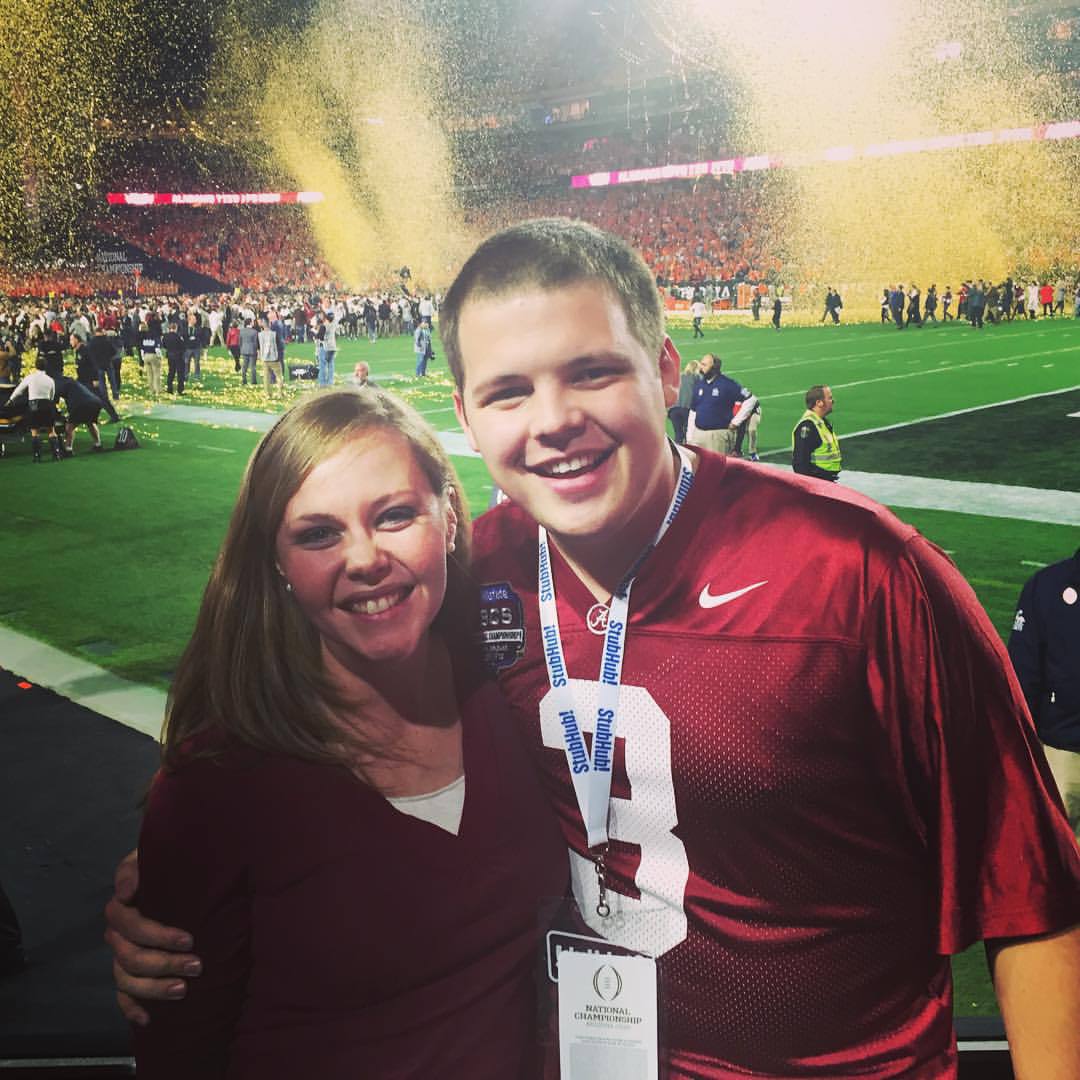 Jessie Koerner with husband Chris at a football game