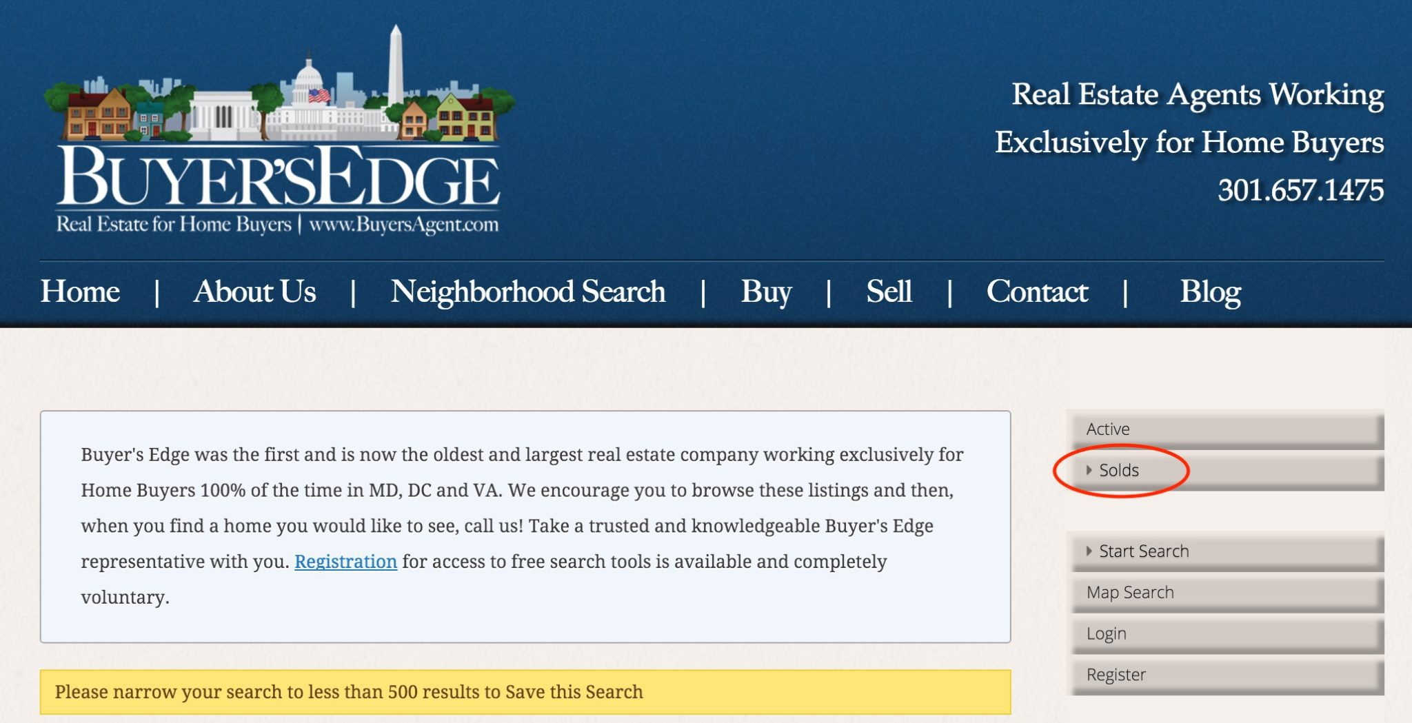 A screenshot showing the new Buyer's Edge website functionality
