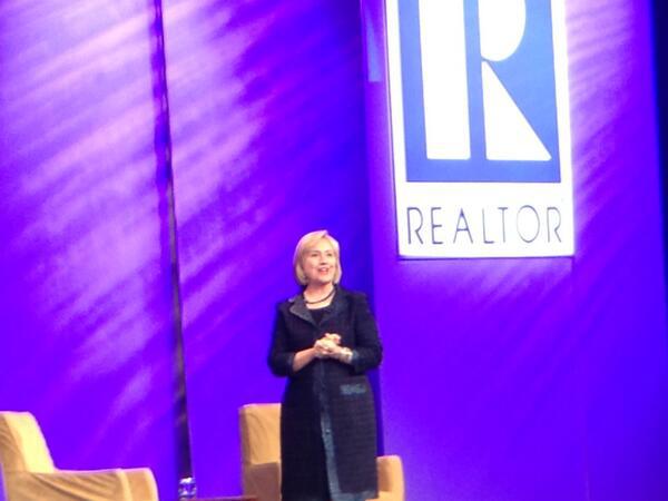 Hillary Clinton at Moscone Center to talk to Realtors.