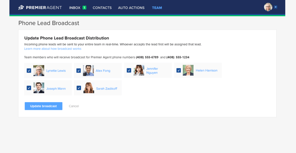Zillow's phone broadcast tool.