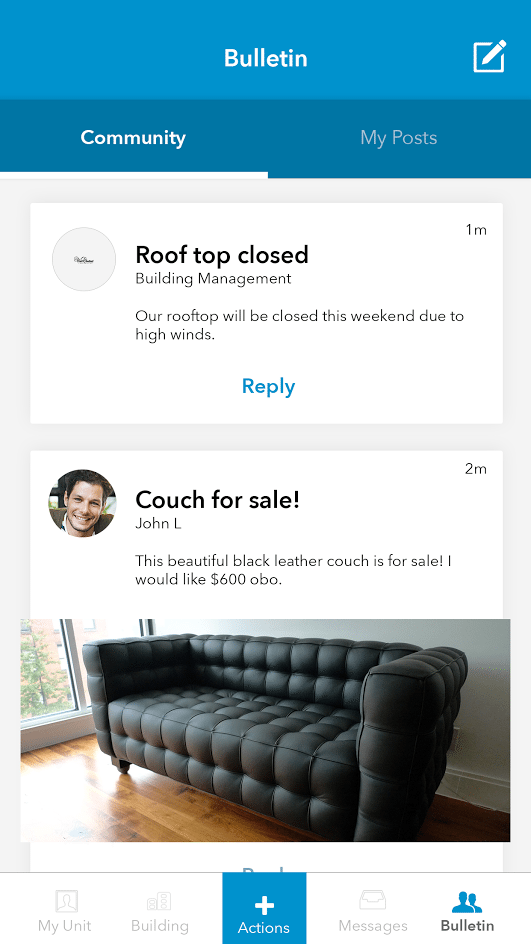 Sample notifications sent by management to residents
