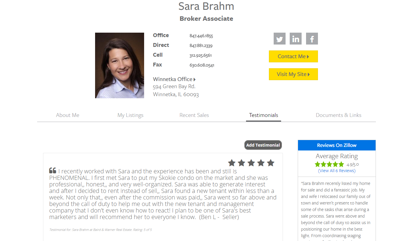 Sara Brahm Testimonials Page