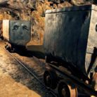 Mine carts in a mine
