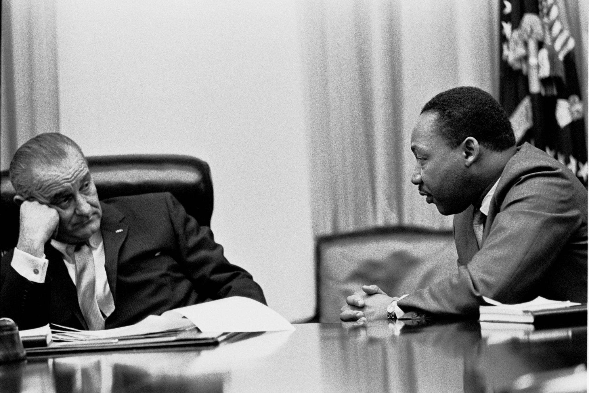 President Lyndon B. Johnson and Dr. Martin Luther King, Jr.