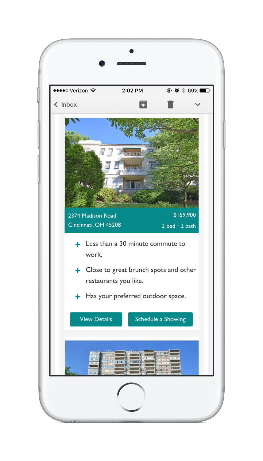 Listing match email alert from Casamatic
