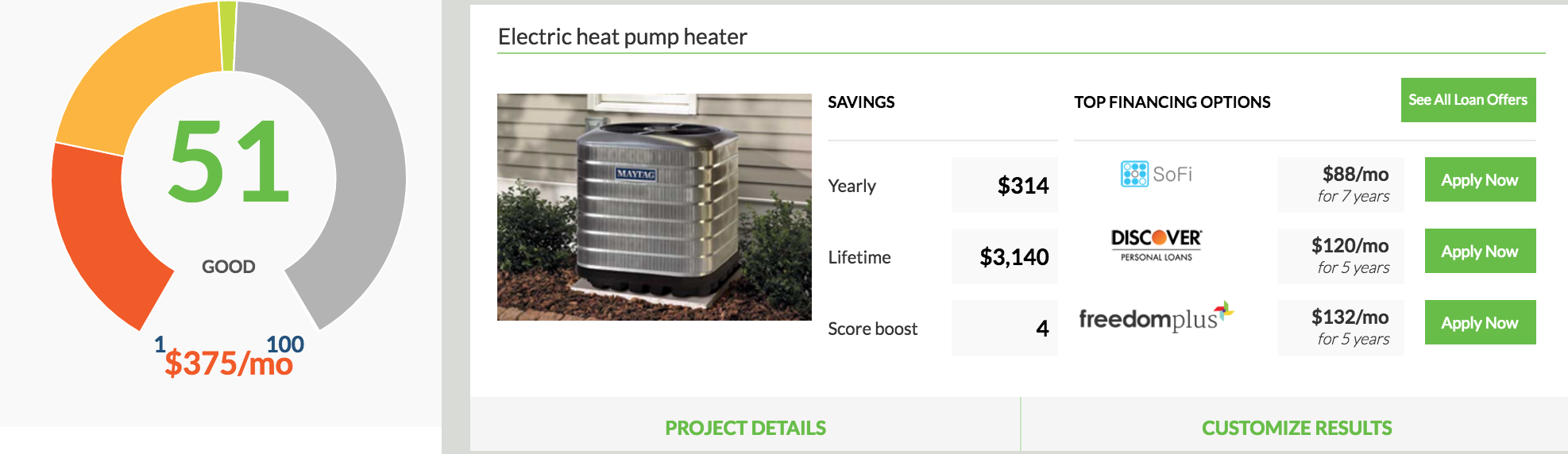A UtilityScore home improvement recommendation for a Connecticut property.