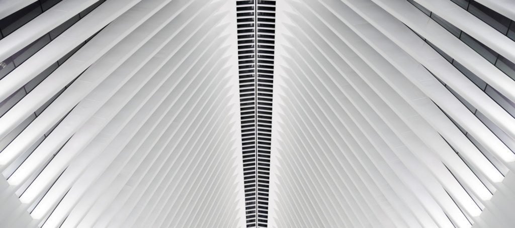 A view of Santiago Calatrava's World Trade Center Transportation Hub "Oculus"