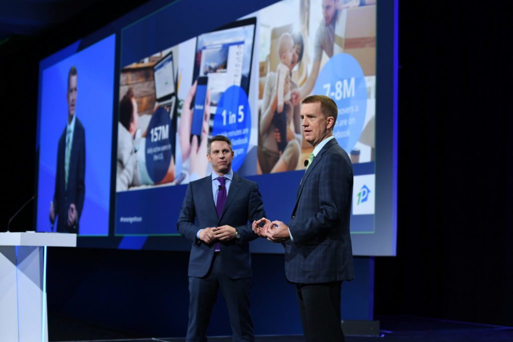 Greg Schwartz and Jerry Canning, Director of Industry at Facebook launching Premier Agent Direct at the Premier Agent Forum.