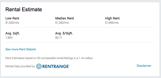 A RentRange estimate on Hubzu's site.