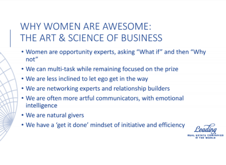 Slide from LeadingRE CEO Pam O'Connor's presentation at the NAR conference.