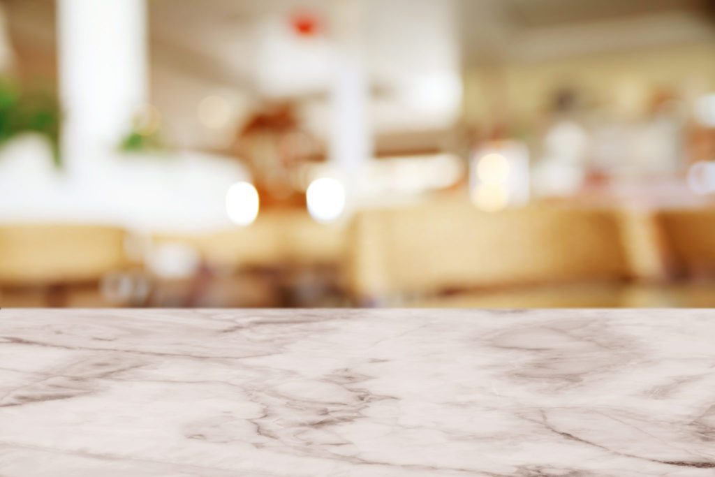 Marble countertop in a kitchen