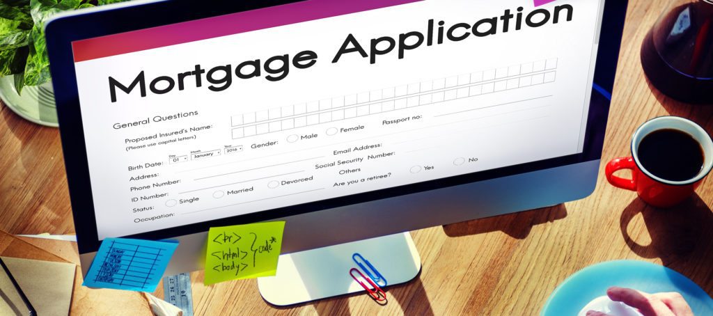 A mortgage application on a computer screen