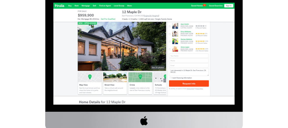 Trulia redesigns property pages to highlight neighborhood data