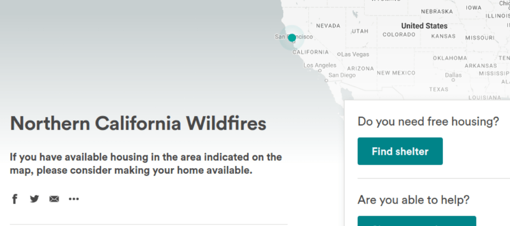 Airbnb Open Homes offers free shelter to California wildfire victims