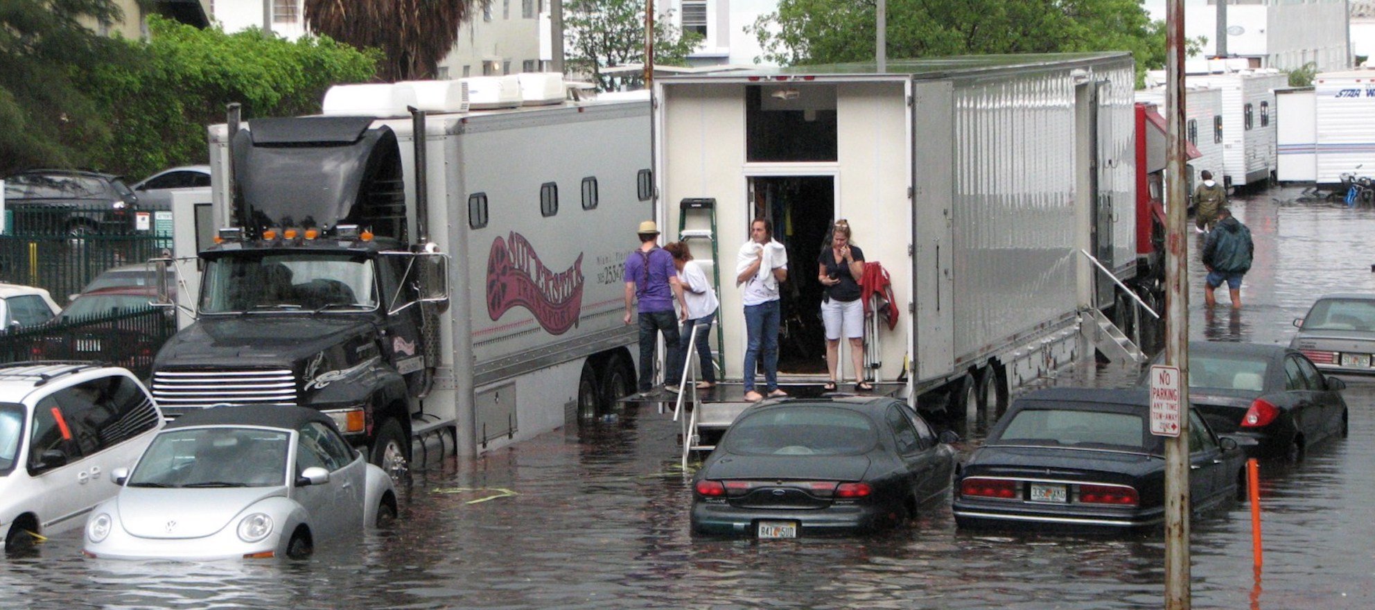 Flooding in South Beach, Miami
