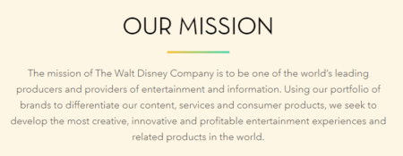 Disney s Current Published Mission Statement