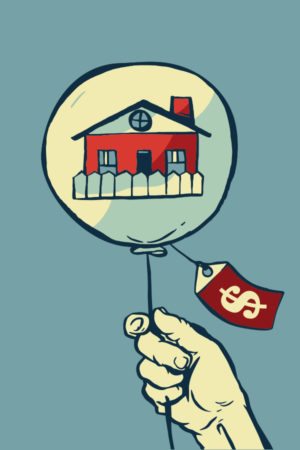 House balloon with money tag