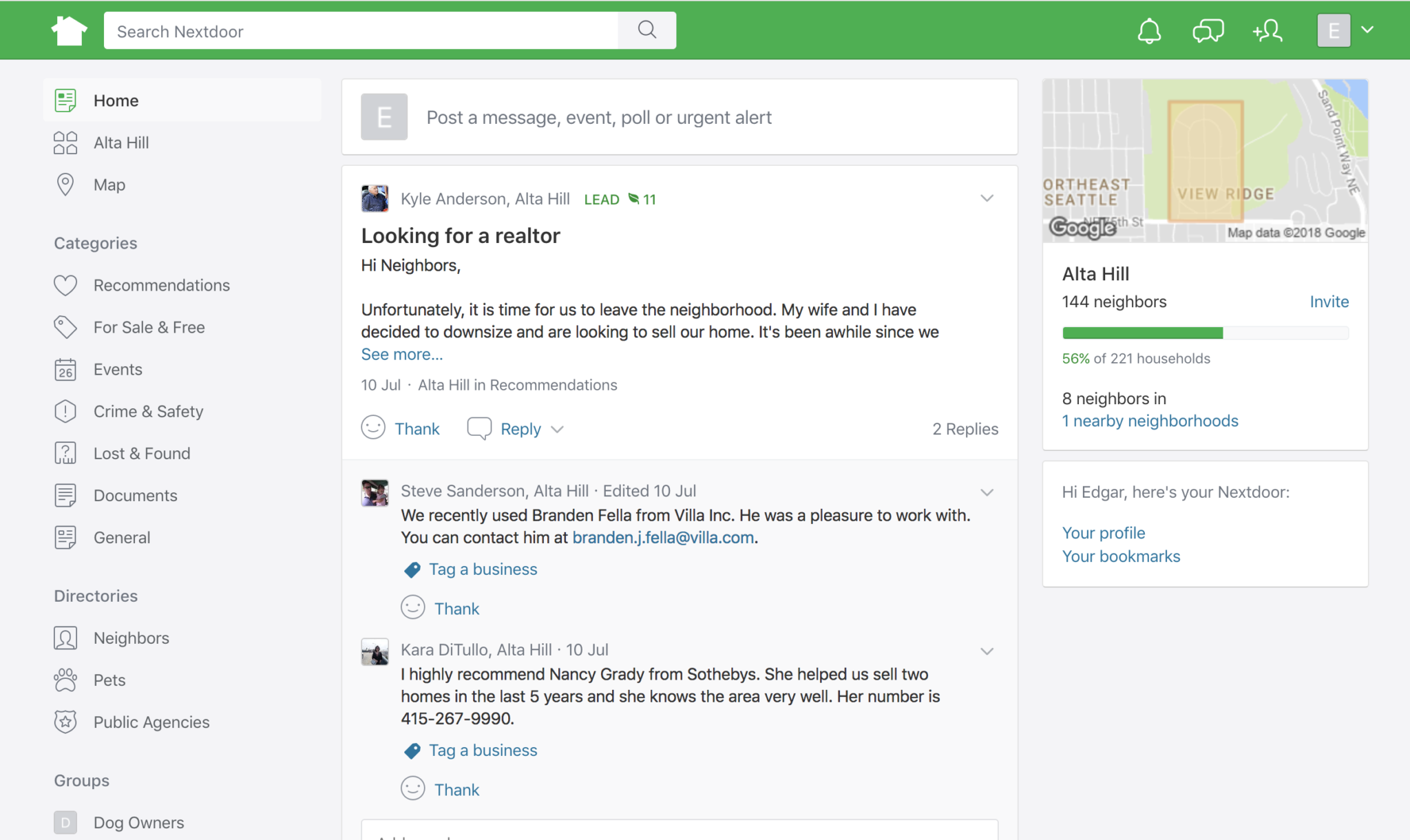 Nextdoor sample site