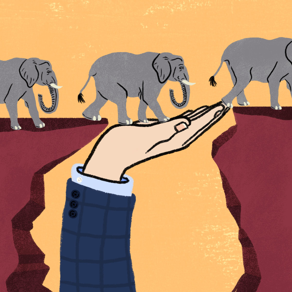 GOP elephants and hand