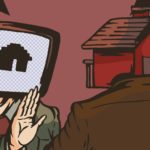 Tech computer head and house head