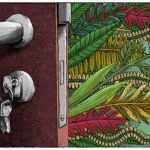 Cool psychedelic door and keys
