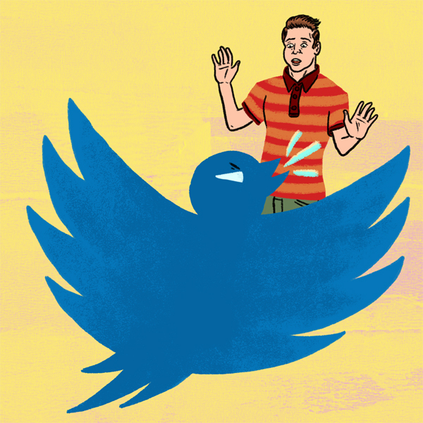 Twitter bird tweeting