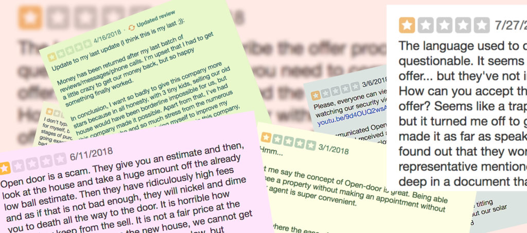 Yelp hides reviews pages for Opendoor, Offerpad