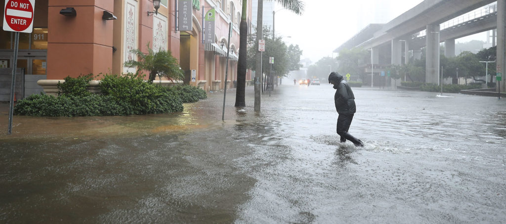 Miami Florida flooding during Hurricane Irma