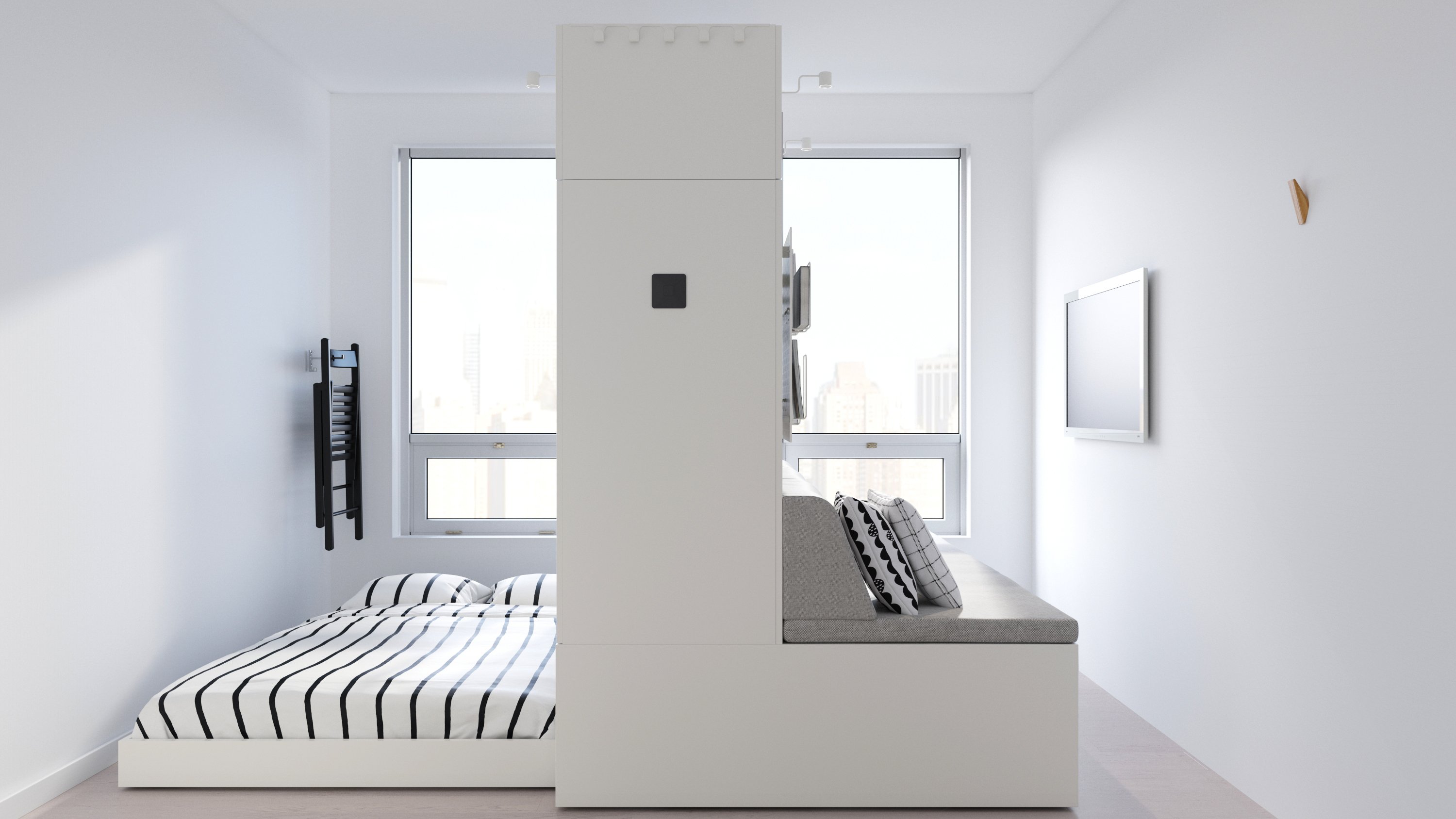 Ikea Rognan robotic furniture in bed mode.