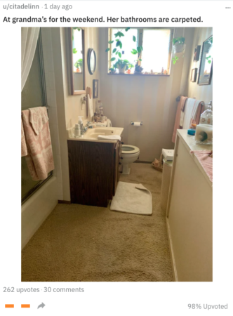 Carpet In The Bathroom? Woman's Shocked Reddit Post Goes Viral | Inman - Inman