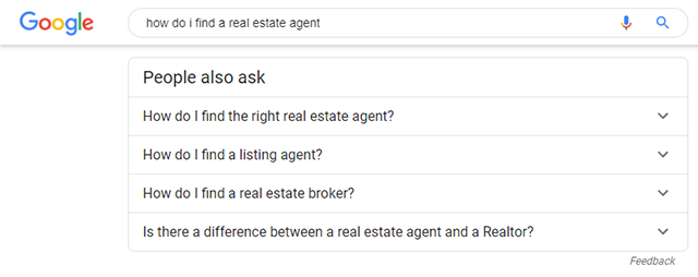 Google results for real estate
