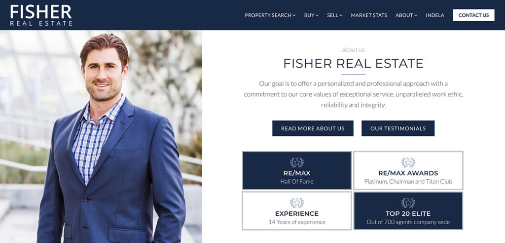 Fisher Real Estate web site screenshot