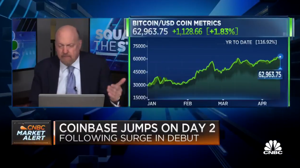 Investment guru Jim Cramer pays off mortgage with bitcoin profits, gets roasted